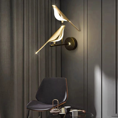 Applique murale LED design en forme d'oiseau élégant pour une décoration moderne