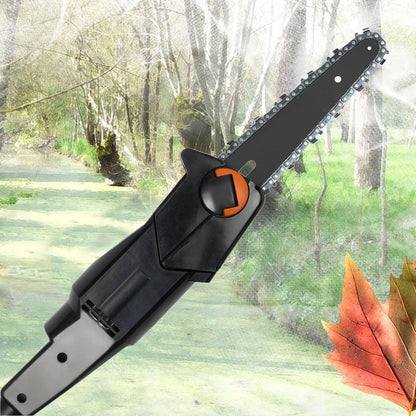 Mini tronçonneuse télescopique efficace pour jardinage avec une lame tranchante, idéale pour couper des branches facilement