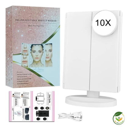 Miroir LED pliable avec grossissements multiples - PLILED - Premium Miroir led from Ma deco Jardin - Just $48.41! Shop now at Madeco Jardin