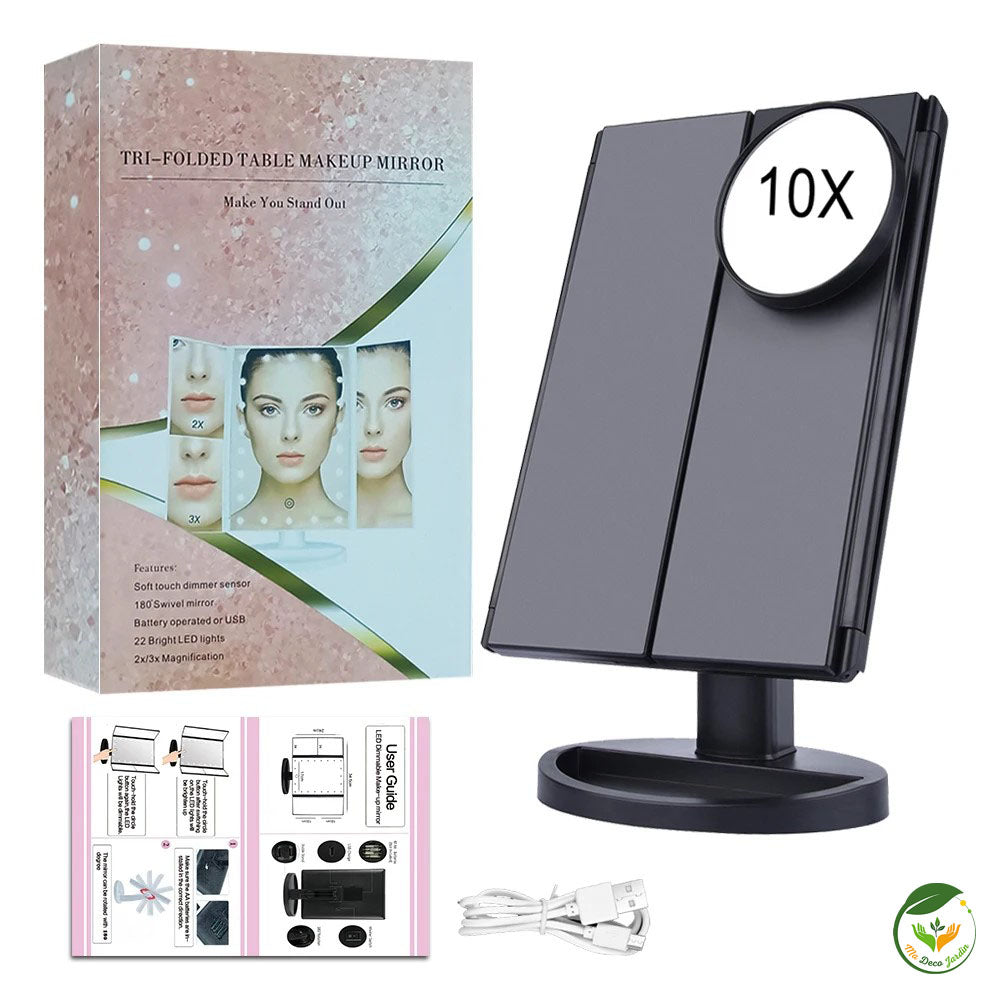 Miroir led pliable-PLILED™-noir-10x