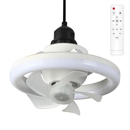 Plafonnier LED design de la marque AIRLAN avec télécommande, ventilation silencieuse et lumière réglable pour un éclairage moderne