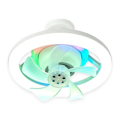 Plafonnier LED design avec ventilateur et lumière colorée, parfait pour améliorer l'ambiance de votre intérieur