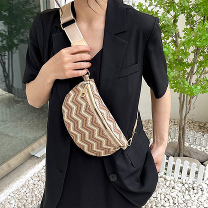 Sac Banane Femme Chic en Rayures Elegantes et Pratiques - Premium sac banane from sac banane - Just $29.89! Shop now at Madeco Jardin