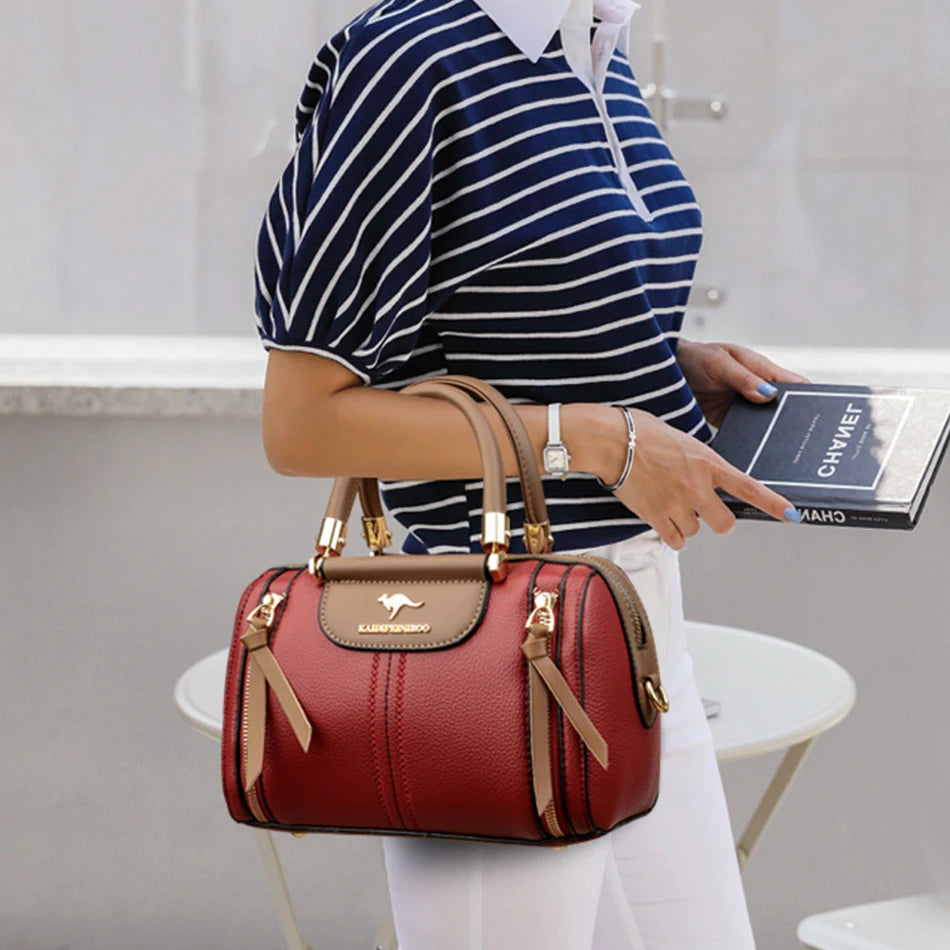 Sac femme style haut de gamme en cuir haut de gamme dans une tenue décontractée