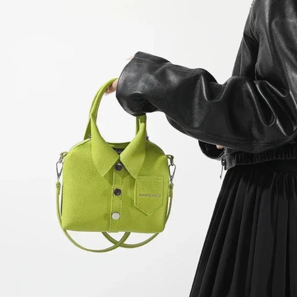 Sac main tendance femme en vert fluo, chic et moderne, idéal pour compléter une tenue élégante.