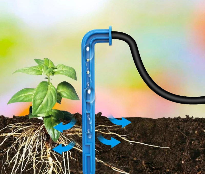 Système d'irrigation goutte-à-goutte solaire Trijzwa, idéal pour l'irrigation automatique jardin, avec racines de plante visibles