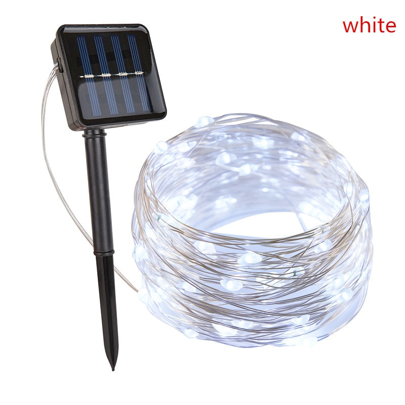 Guirlande solaire extérieur à LEDs blanches avec panneau solaire pour une ambiance chaleureuse dans votre jardin