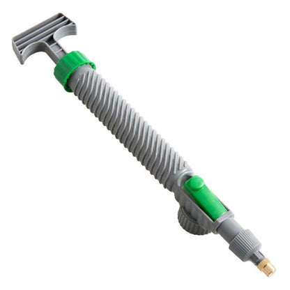 Pistolet de pompe haute pression jardin en plastique gris et vert, conçu pour un entretien efficace des espaces extérieurs